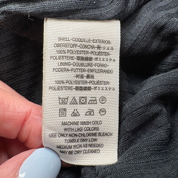 Free People Women’s Black Ribbed Sleeveless Blouse Size Large - Picture 6 of 7